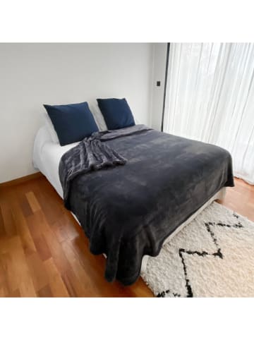 Le Comptoir de la Plage Plaid ''Cozy'' antraciet - (L)240 x (B)220 cm