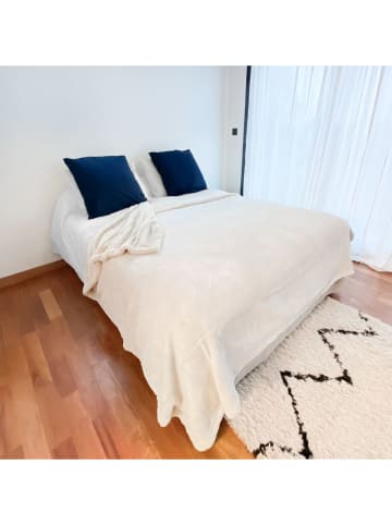 Le Comptoir de la Plage Plaid ''Cozy'' in Beige - (L)240 x (B)220 cm