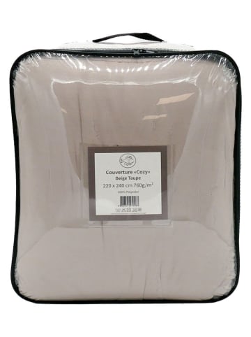 Le Comptoir de la Plage Plaid ''Cozy'' in Taupe - (L)240 x (B)220 cm