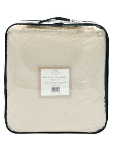 Le Comptoir de la Plage Plaid ''Longwool'' beige - (L)240 x (B)220 cm
