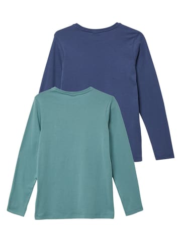 s.Oliver 2-delige set: longsleeves donkerblauw/turquoise