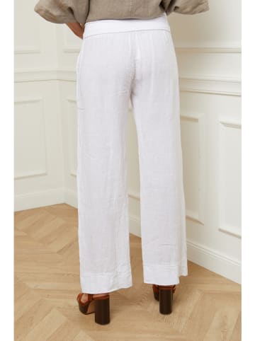 Fleur de Lin Lniane spodnie "Astrid" w kolorze białym