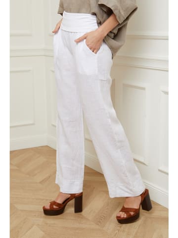 Fleur de Lin Linnen broek "Astrid" wit