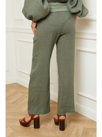 Fleur de Lin Leinen-Hose "Astrid" in Khaki