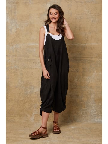 La Compagnie Du Lin Lniane ogrodniczki "Bridget" w kolorze czarnym