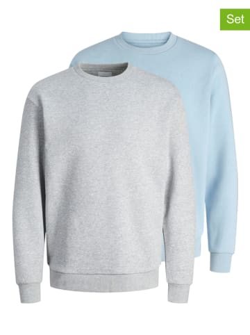 Jack & Jones 2-delige set: sweatshirts "Bradley" lichtblauw/grijs