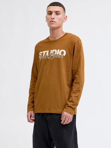 Jack & Jones Longsleeve "Yuki" in Hellbraun