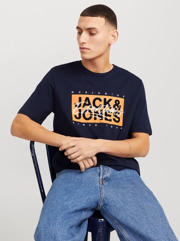 Jack & Jones Koszulka "Colton" w kolorze granatowym