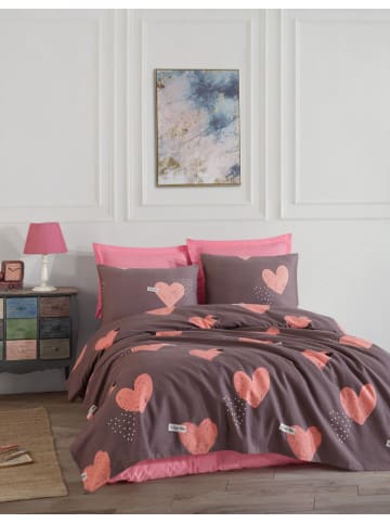 Colourful Cotton Tagesdecke "Jana" in Rosa/ Braun