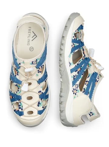 Freyling Halbsandalen in Beige/ Blau
