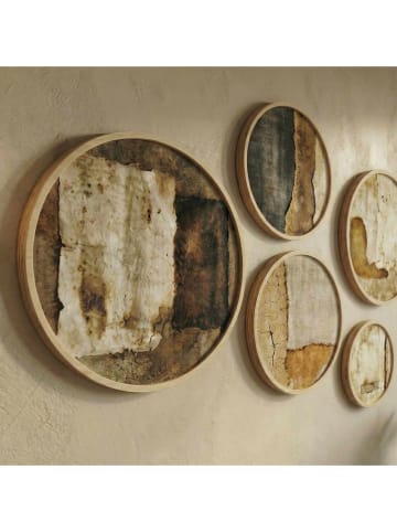 Evila 5-delige set: kunstdrukken "Huhu" bruin/beige