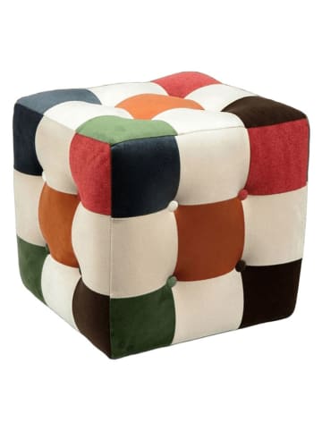 Evila Poef groen/oranje/rood - (B)42 x (H)42 x (D)42 cm
