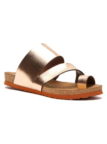 Comfortfusse Skórzane japonki w kolorze różowozłotym