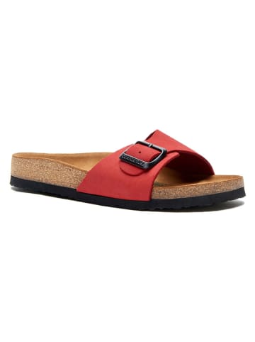 Comfortfusse Leren slippers rood