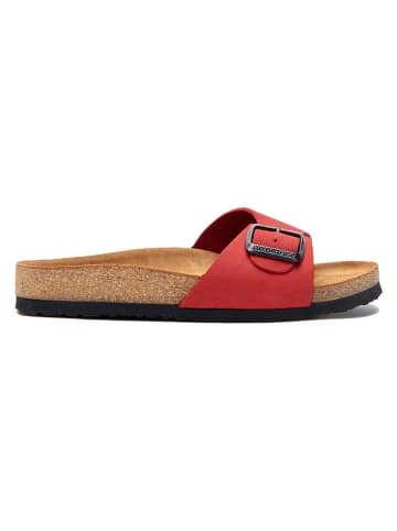 Comfortfusse Leren slippers rood