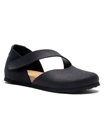 Comfortfusse Leder-Ballerinas in Schwarz