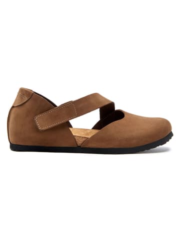 Comfortfusse Leder-Ballerinas in Sand