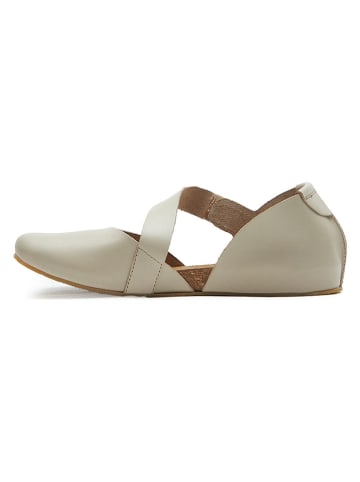 Comfortfusse Leder-Ballerinas in Beige