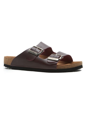 Comfortfusse Leren slippers bordeaux