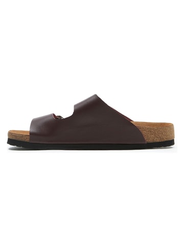 Comfortfusse Leren slippers bordeaux