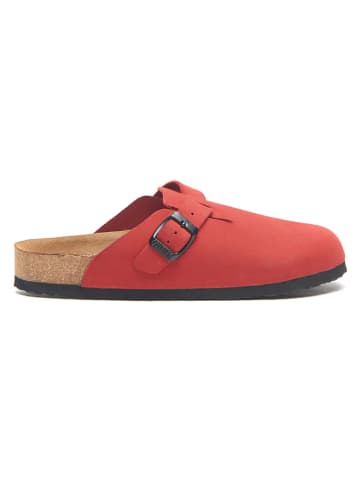 Comfortfusse Skórzane chodaki w kolorze czerwonym