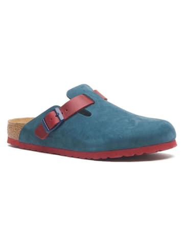 Comfortfusse Leren clogs donkerblauw/rood