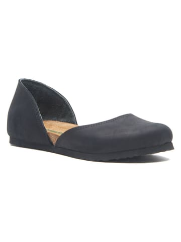 Comfortfusse Leder-Ballerinas in Schwarz