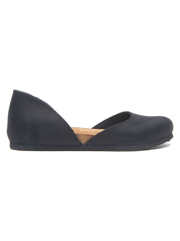 Comfortfusse Leder-Ballerinas in Schwarz