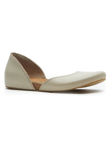 Comfortfusse Leder-Ballerinas in Beige