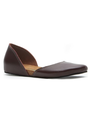 Comfortfusse Leder-Ballerinas in Bordeaux