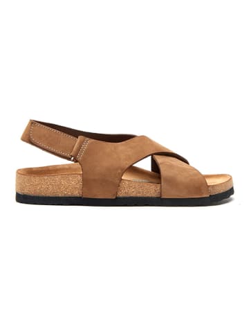 Comfortfusse Leder-Sandalen in Sand