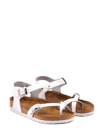 Comfortfusse Leder-Sandalen in Weiß