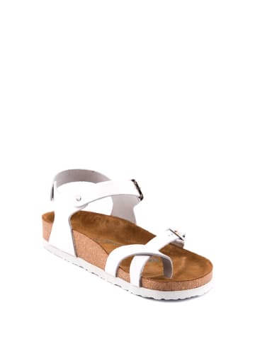 Comfortfusse Leder-Sandalen in Weiß