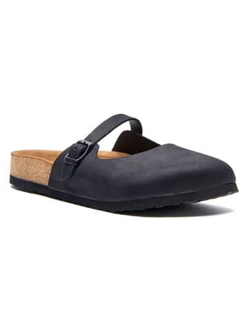 Comfortfusse Leren clogs zwart