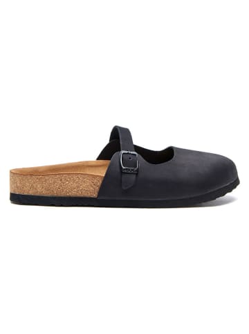 Comfortfusse Leren clogs zwart