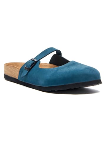 Comfortfusse Leren clogs donkerblauw