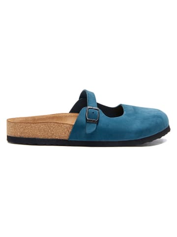 Comfortfusse Leren clogs donkerblauw