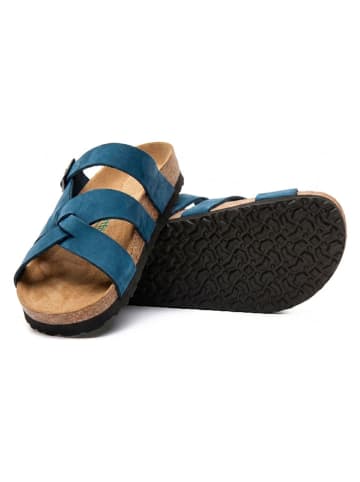 Comfortfusse Skórzane klapki w kolorze granatowym