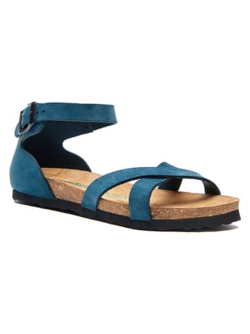 Comfortfusse Leder-Sandalen in Dunkelblau