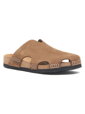 Comfortfusse Skórzane chodaki w kolorze jasnobrązowym