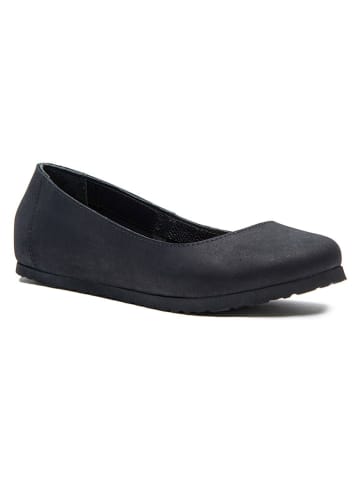 Comfortfusse Leder-Ballerinas in Schwarz