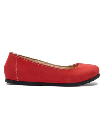Comfortfusse Leren ballerina's rood