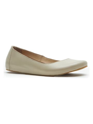 Comfortfusse Leder-Ballerinas in Beige