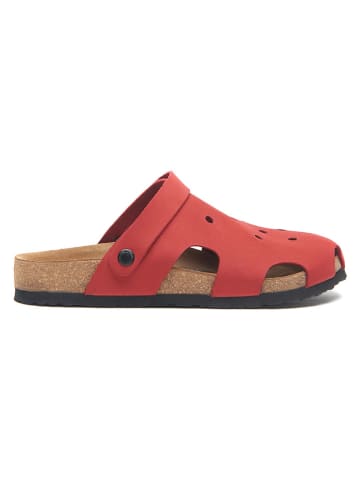 Comfortfusse Skórzane chodaki w kolorze czerwonym