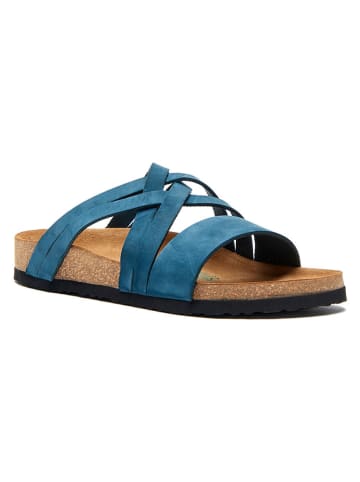 Comfortfusse Leren slippers donkerblauw