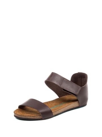 Comfortfusse Leren sandalen bruin