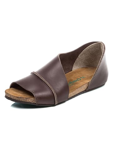 Comfortfusse Leren sandalen bruin