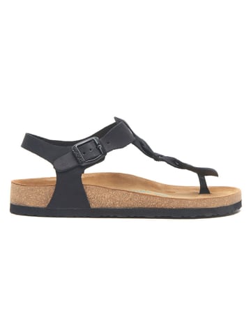 Comfortfusse Leren teensandalen zwart