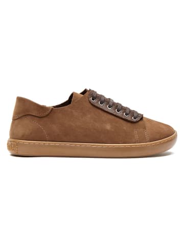 Comfortfusse Leder-Sneakers in Sand