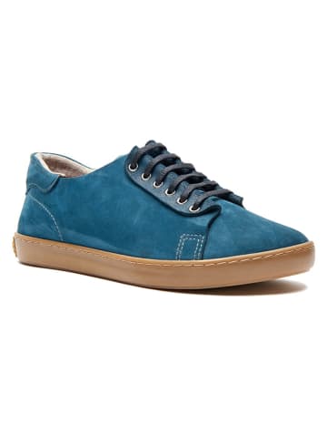 Comfortfusse Leder-Sneakers in Dunkelblau
